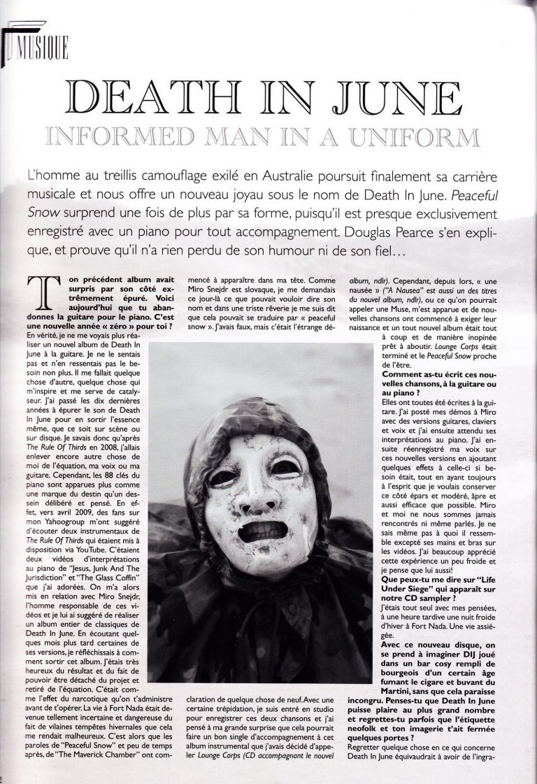 Interview2011Elegy66 Death In June Archive